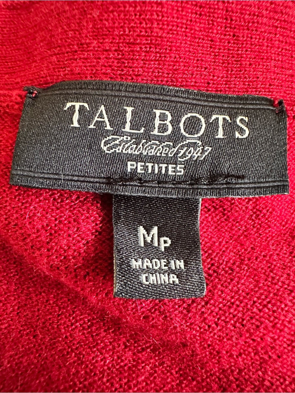 Talbots Red Ruched Cardigan Sweater Rhinestone Button Front Medium - Picture 4 of 8